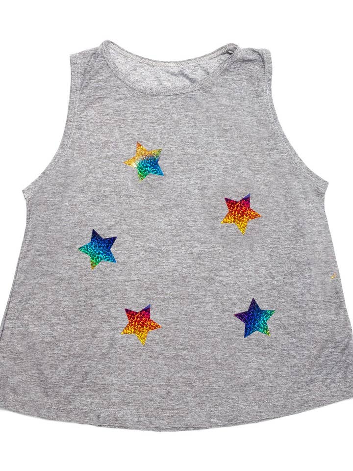 Rainbow Stars Grey Tank for wholesale by Fanilu