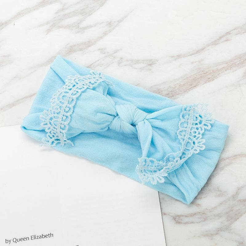 KiddieKickz - Wholesale Fashion Headband - Baby - Nylon Children's Hair Band Soft Silk Stockings Baby Headband Lace Bow Hair Ornament18