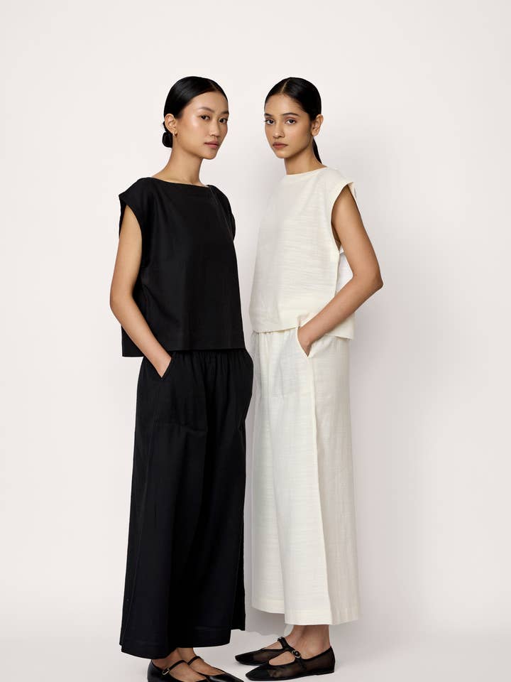 Off White Everyday pant- ivory organic cotton for wholesale on Faire