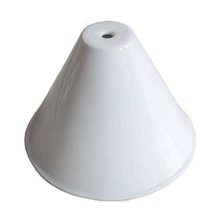 JEANNE single white enamelled lampshade for wholesale by REMINISCENCE HOME