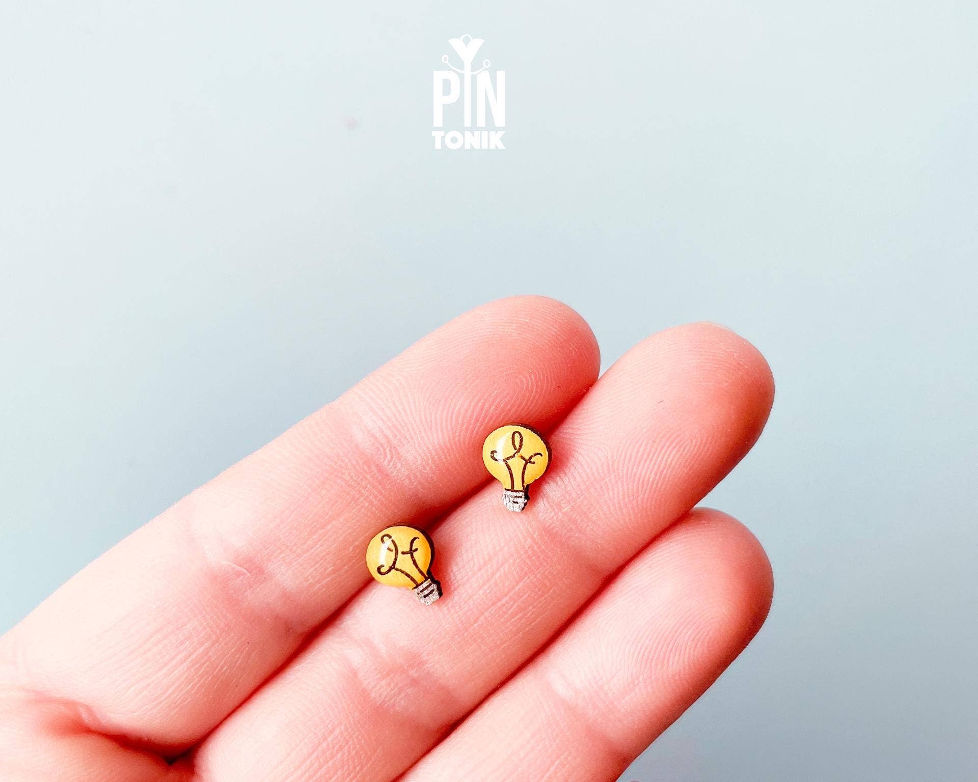 PinTonik - Wholesale Stud/Post Earrings - Geeky Light Bulb Earrings - Funny Electrician Gift6
