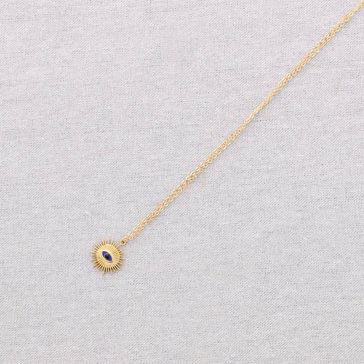 Sonata - Wholesale Snap Jewelry - Steel Choker with Sun and Turkish Eye Pendant3