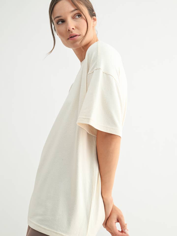 Mono B - Wholesale T-Shirt - Women's - Brushed Hacci Oversized Boyfriend Tee
