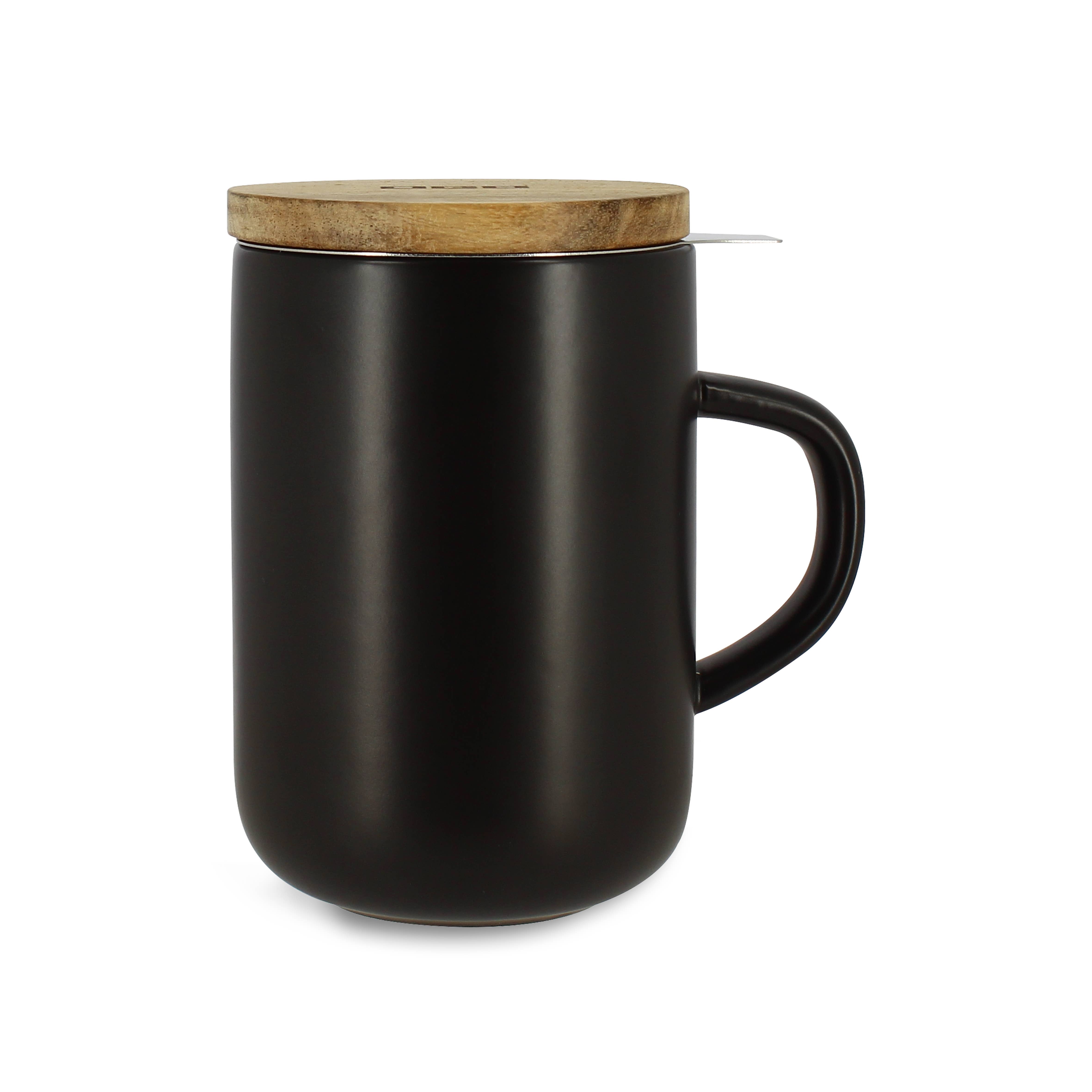 Ogo living - Wholesale Coffee/tea cup - Juliet black stoneware teapot with wooden lid, 475ml