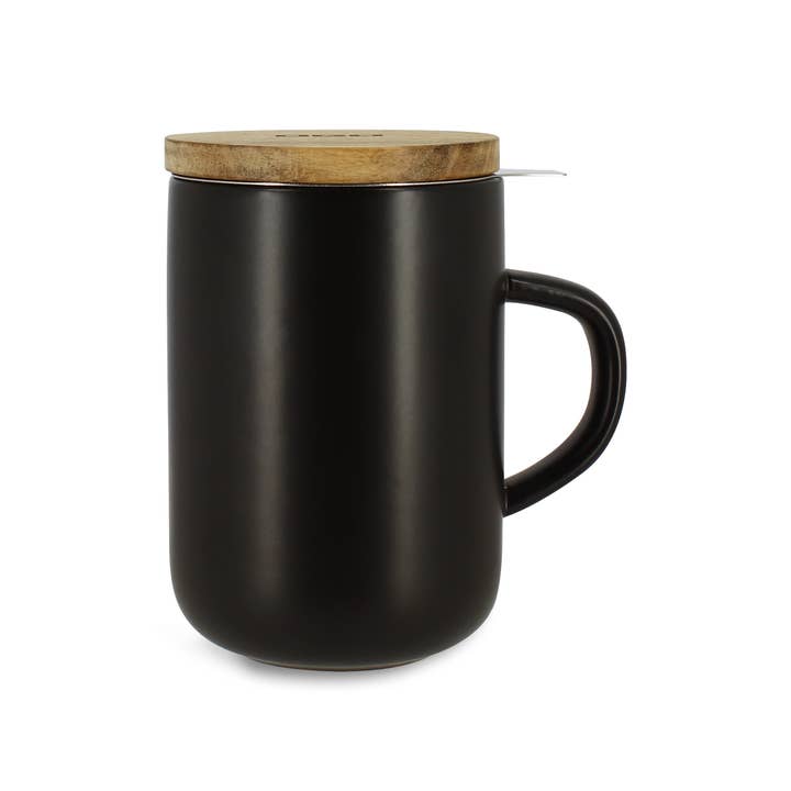 Juliet black stoneware teapot with wooden lid, 475ml for wholesale by Ogo living