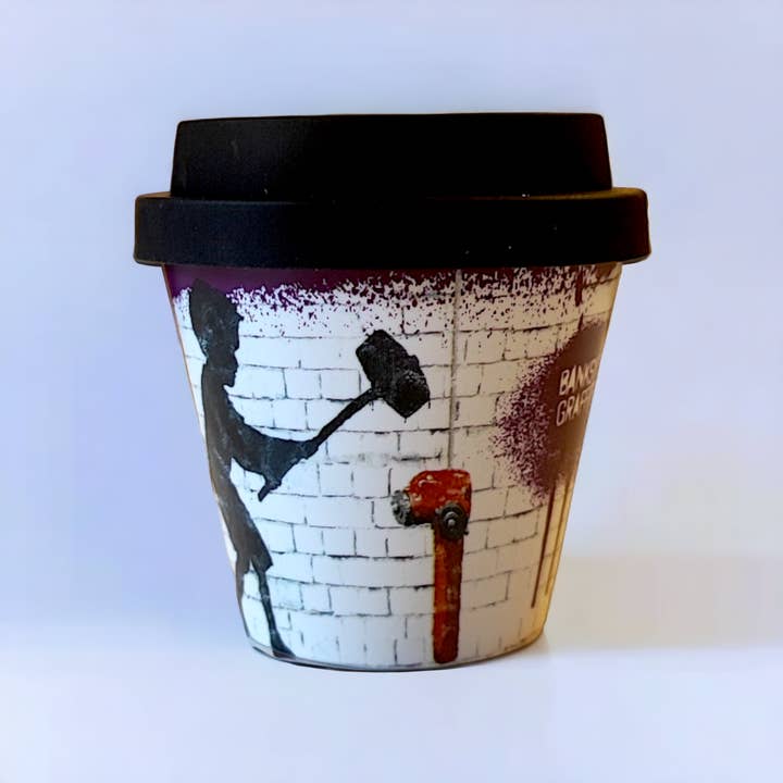 URBAN.ITY SRL - Wholesale Coffee/Tea Cup - Banksy Espresso Cup in RPET 90 ml - Hammer Boy2