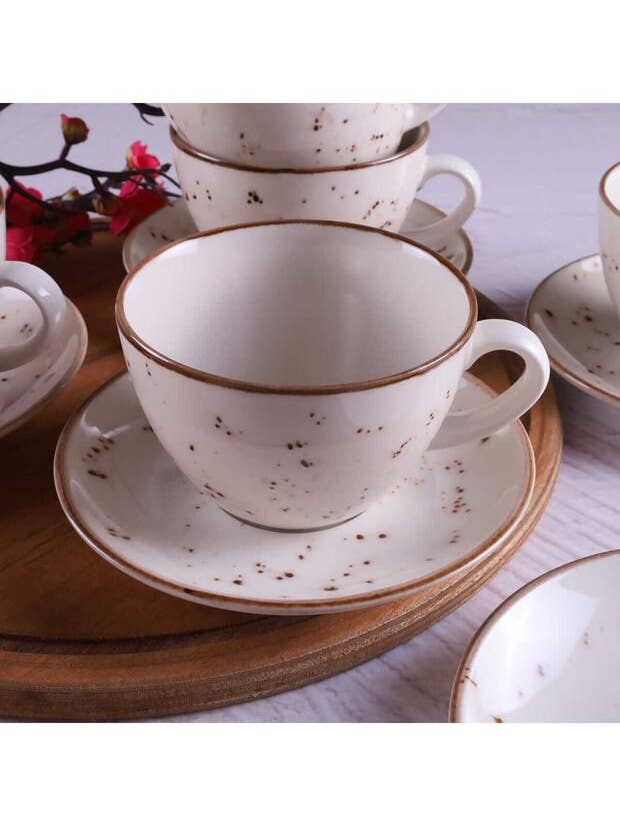 Tulu Porselen Professional Reactive Cream Jumbo Cappuccino Latte Cup Set - 4 Piece for wholesale by Aladdin