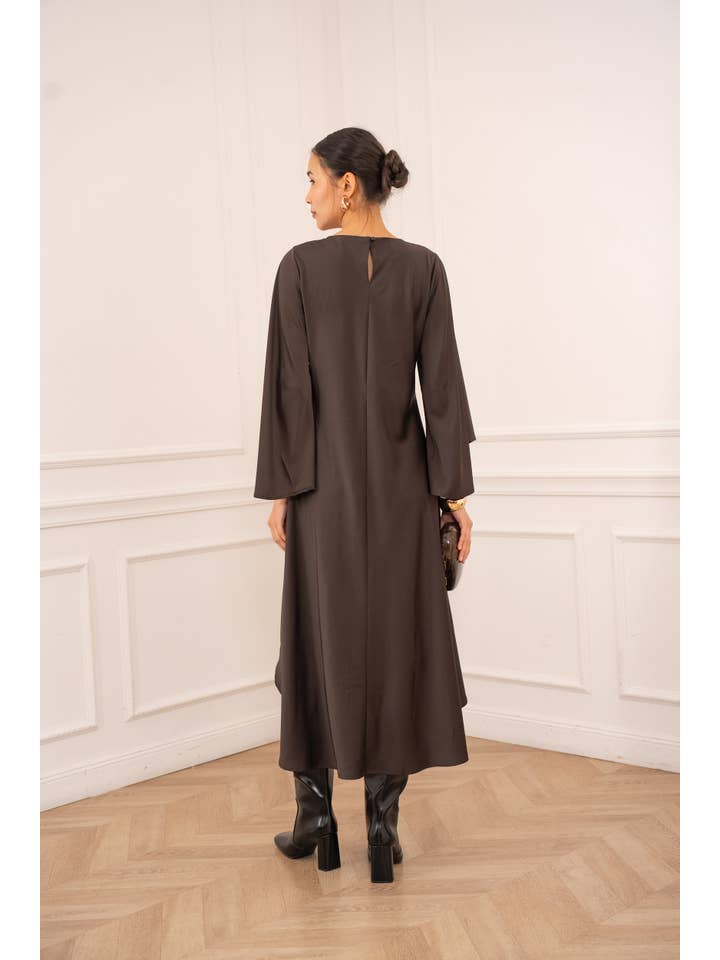 Choco Kate midi dress in silky satin - CK08171 for wholesale on Faire3