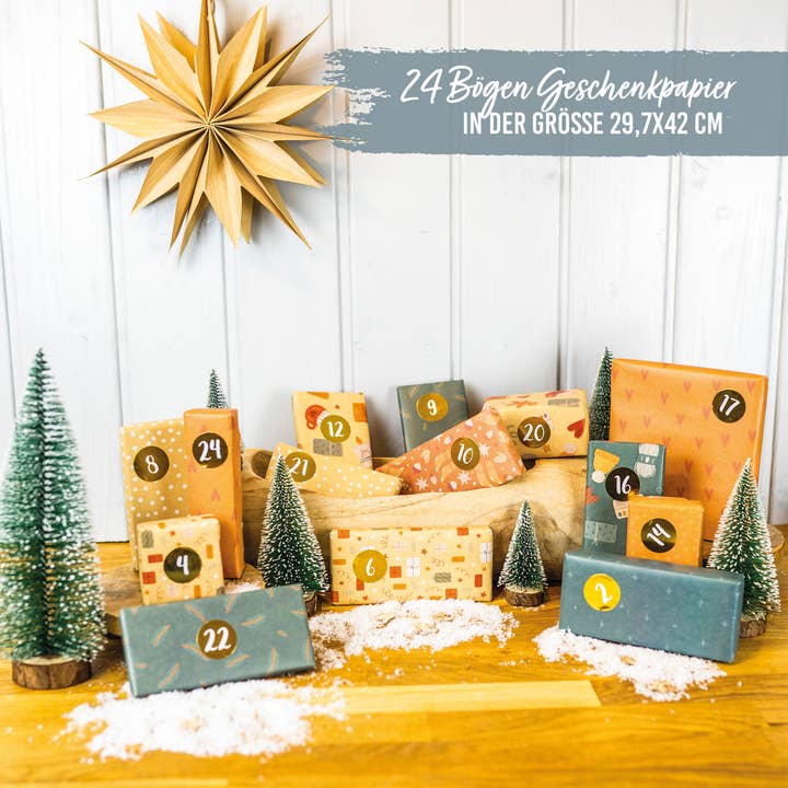 Papierdrachen - Wholesale Flat Wrap - Adv wrapping paper - colorful wrapping paper + stickers - set 71