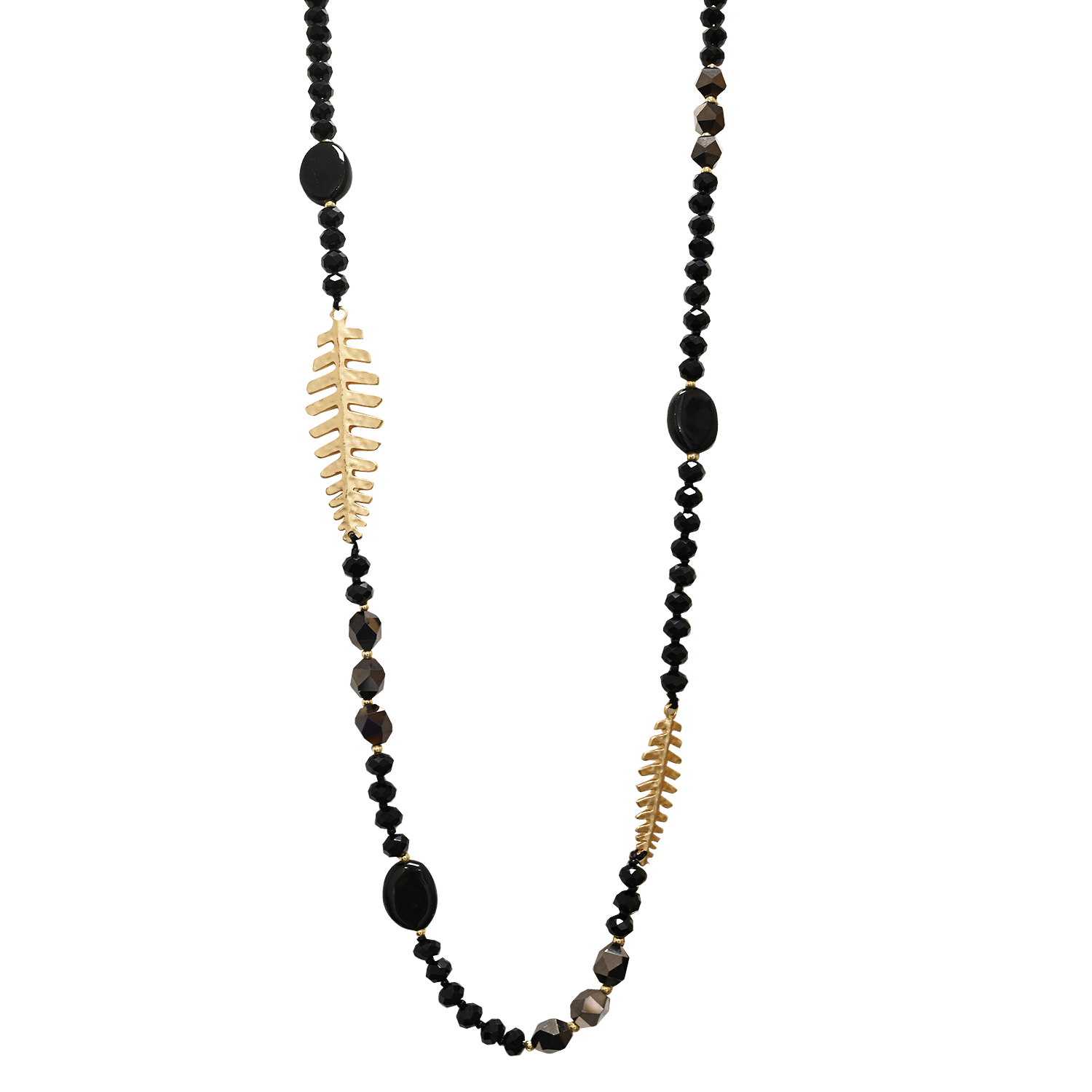 AMORINO SRL - Wholesale Beaded/Pearl Necklace - LONG BEADED NECKLACE WITH FISH BONES - HZM24144A2674