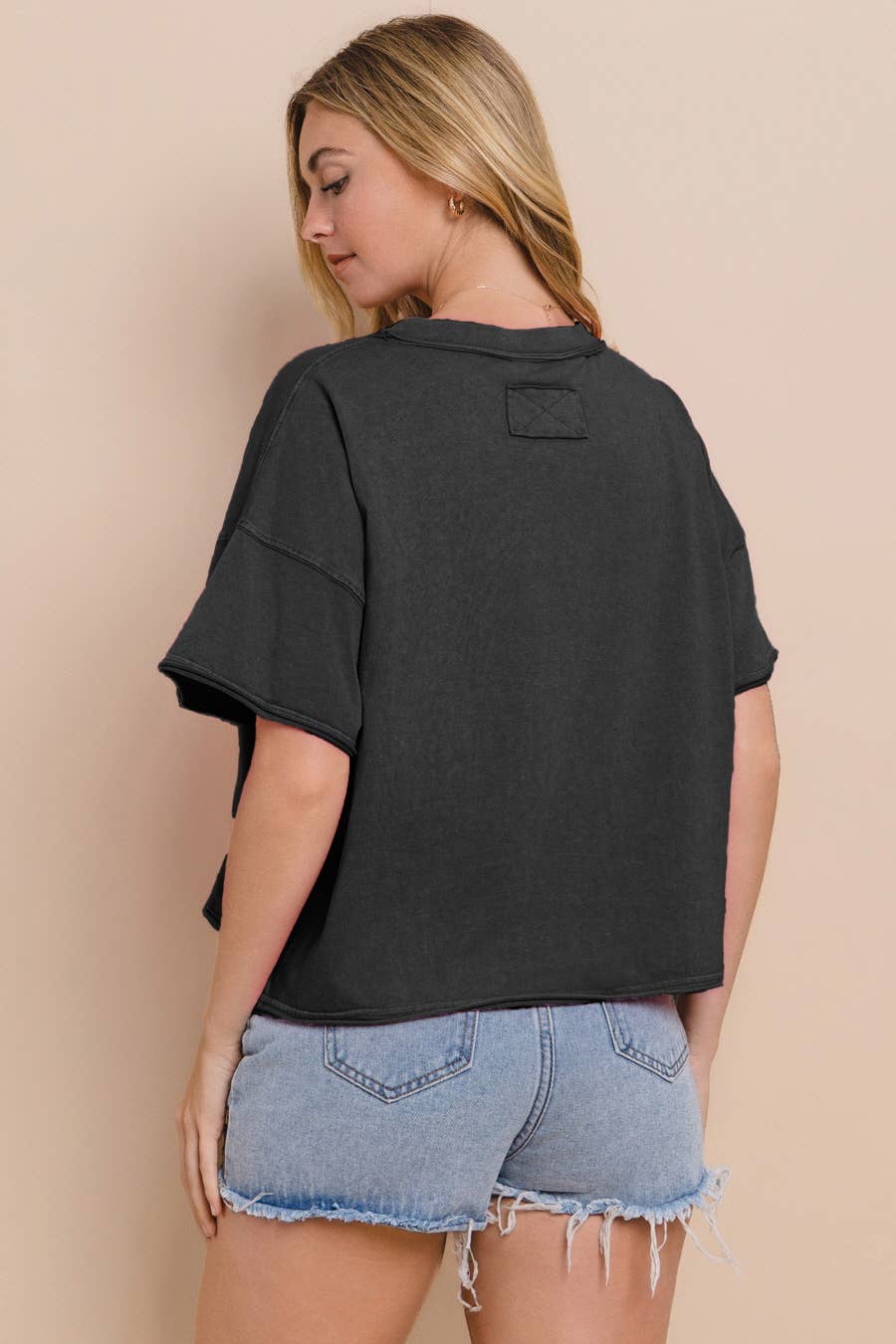 Oddi - Wholesale T-Shirt - Women's - Plus Flag Star Sequin Patch Top1