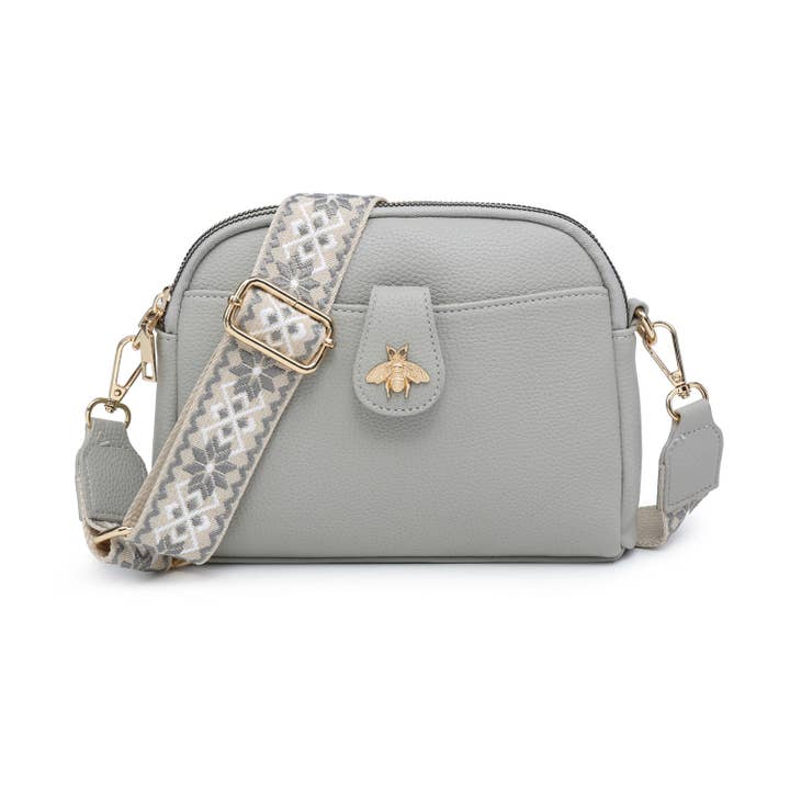 Papaya Fashion Ltd - Wholesale Crossbody bag – Women's - B23002 Bee Cross Body Handbag with double zip top sections8