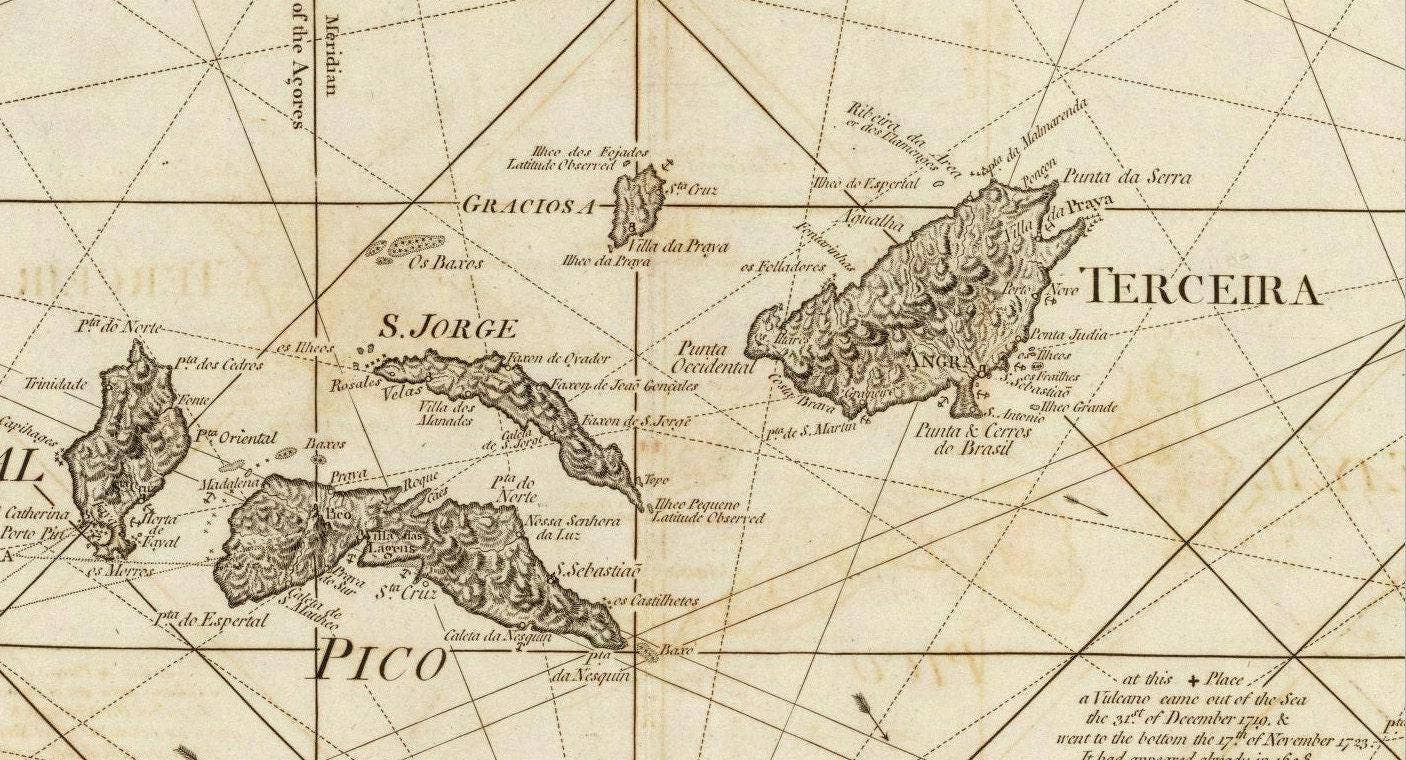 OldCityPrints - Old Maps and Posters - Wholesale Art Print - Old Map of Azores Islands 1787 Portuguese map Azores | Vintage Map Wall Art Print3