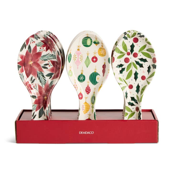 Holiday Melamine Spoon Rest Program - 12 pcs with Displayer for wholesale by DEMDACO