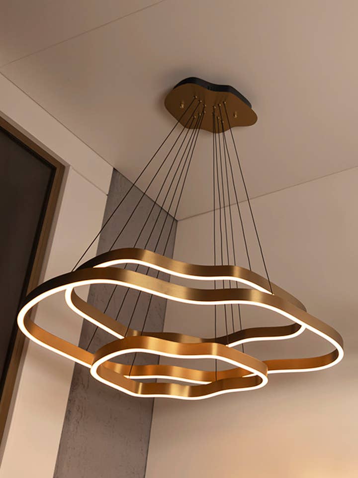 Lampadario a LED in acciaio inossidabile antico a 3 file Marsis per soggiorno per la vendita all'ingrosso da parte di HEKA LIGHTING & TRADING LTD