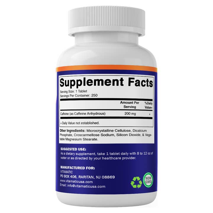 Vitamatic - Wholesale Oral supplement/vitamin - Vitamatic | Caffeine Pills - 200mg | 250 Tablets7