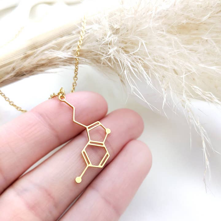 Shany Design Studio - Wholesale Pendant/Charm Necklace - Serotonin Molecule Necklace Gold / Silver9