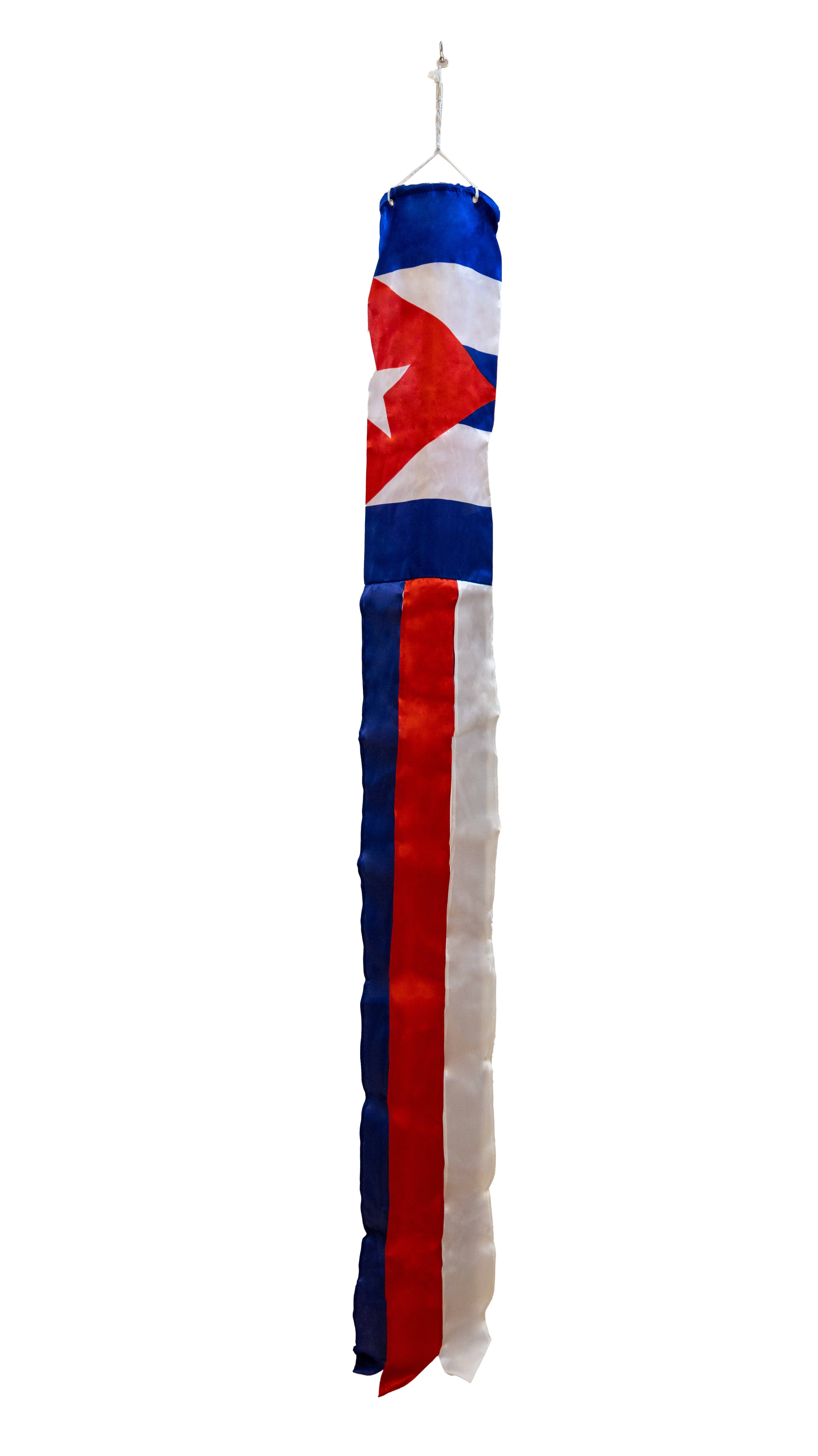 Flags Importer - Wholesale Wind Chime - Cuba Super Shiny Poly 5ft Windsock1
