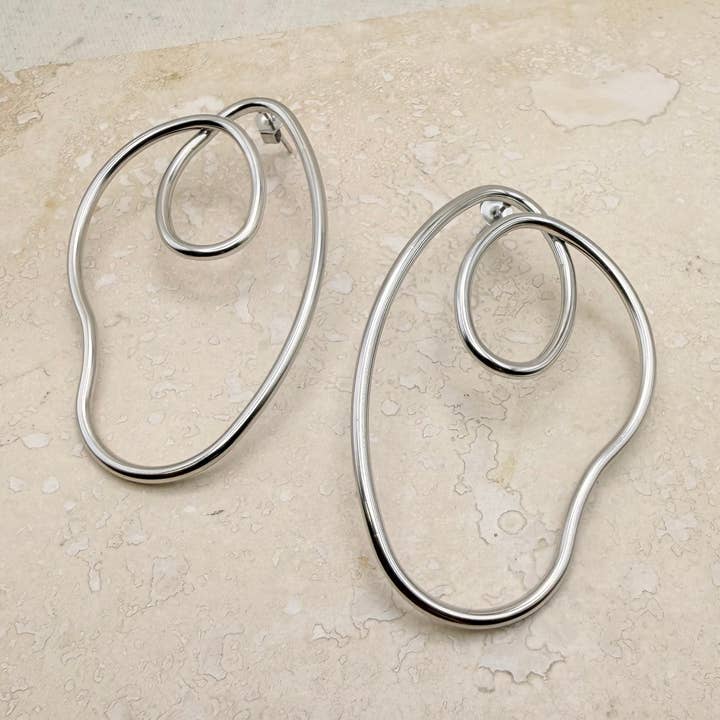 Everyday Silver Matisse Earrings for wholesale by Little Nell Jewellery
