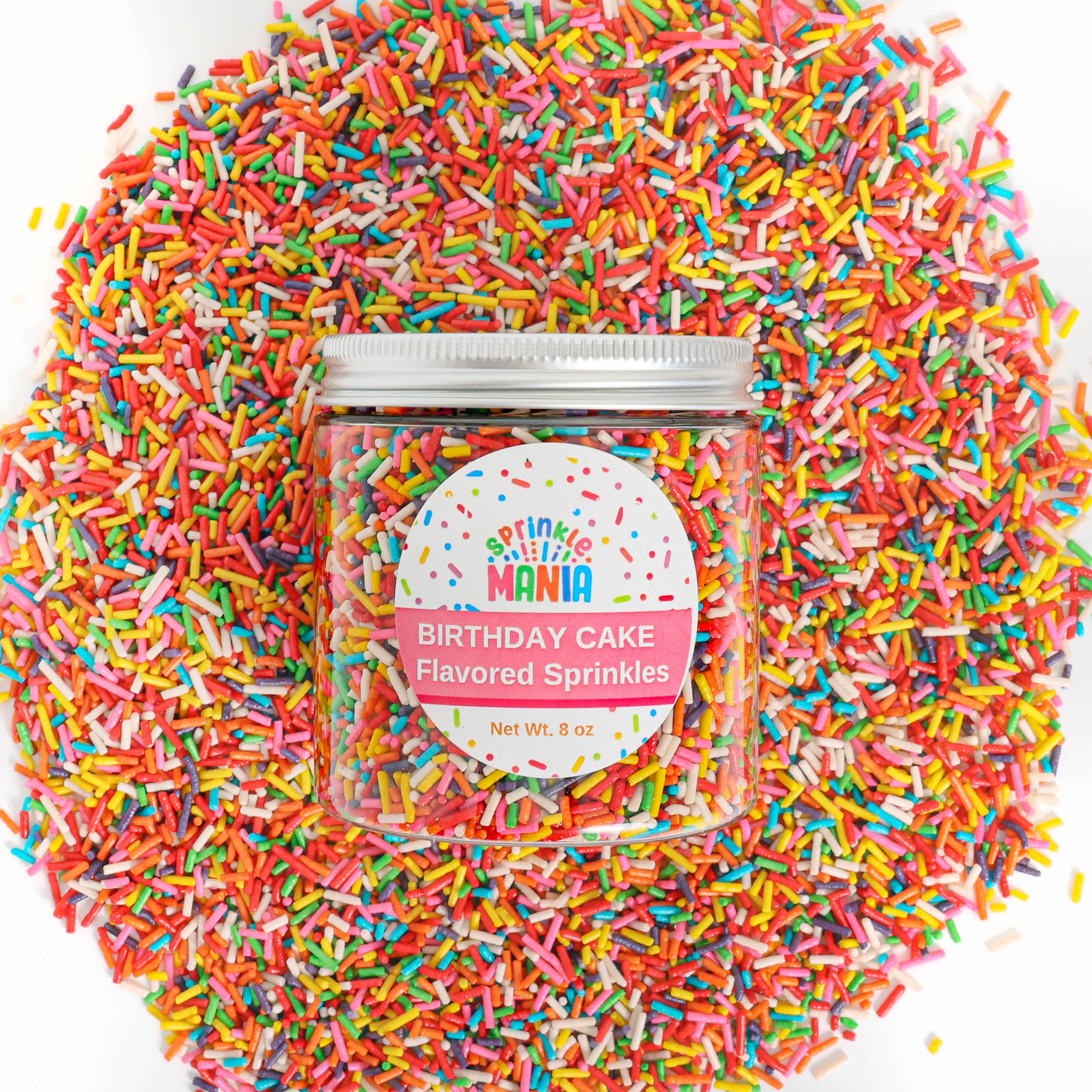 Sprinklemania - Wholesale Sprinkles - Sprinklemania Sprinkles : Birthday Cake Flavored 7oz