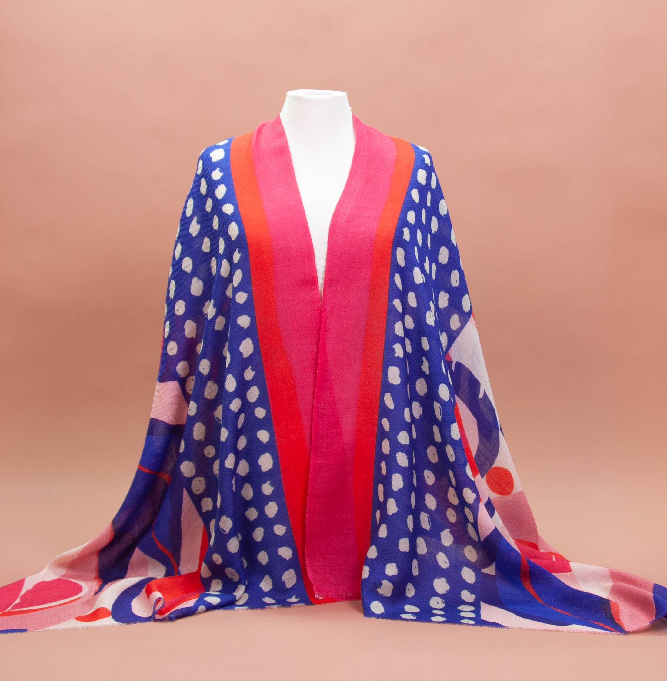 estelle - Venta al por mayor Bufanda - Mujer - Bufanda de lana fina con patrón abstracto4