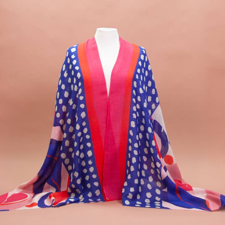 estelle - Venta al por mayor Bufanda - Mujer - Bufanda de lana fina con patrón abstracto4