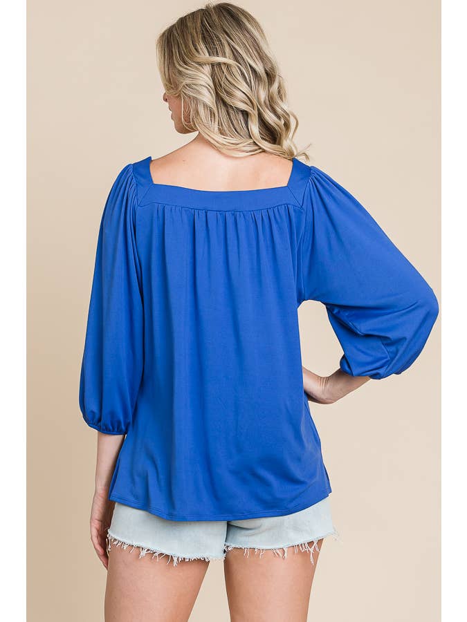 Culture Code - Wholesale Blouse - Women's - CJT1403Q - SQUARE NECK FLARE 3/4 SLEEVE TOP11