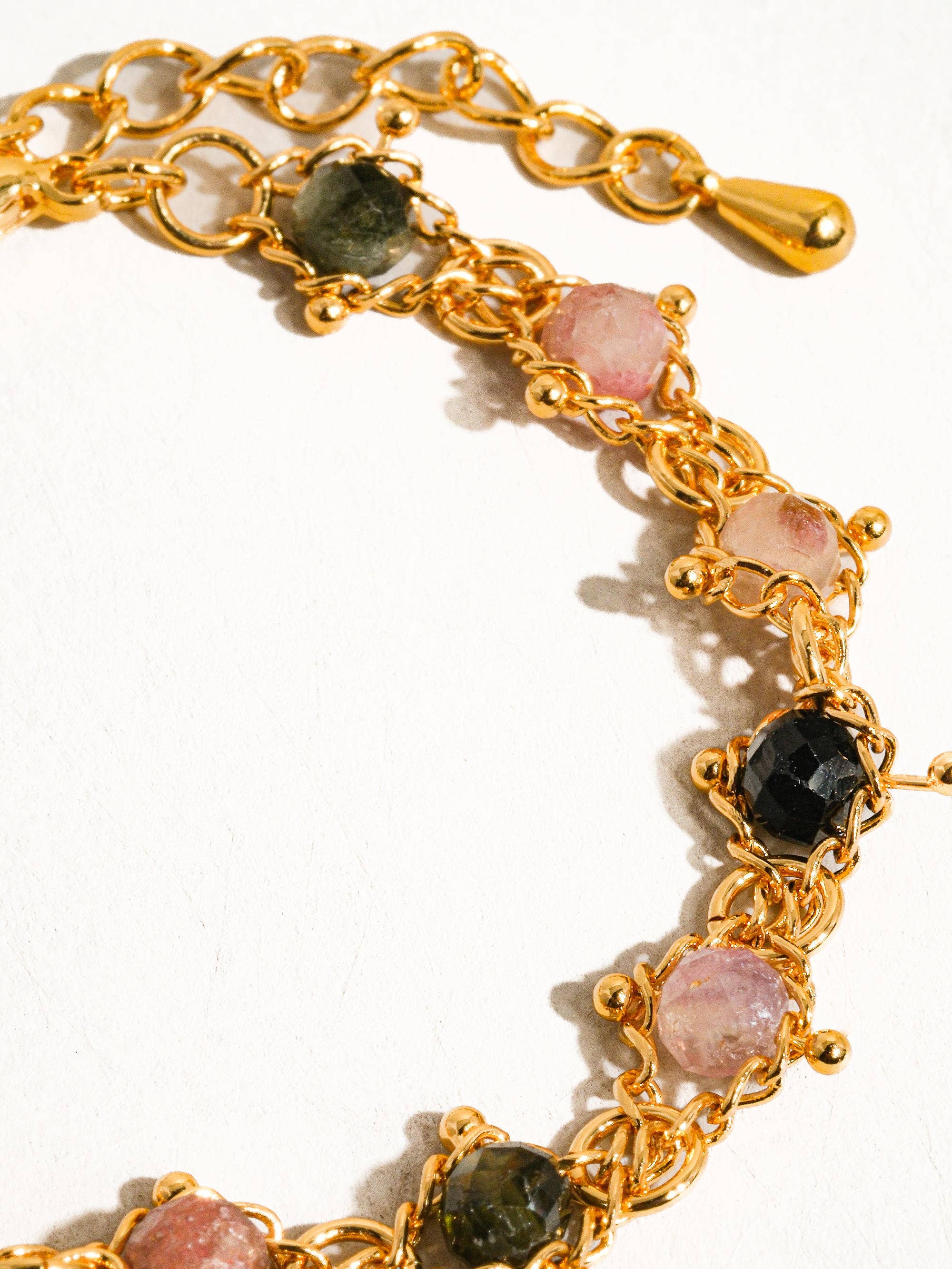 Multi Colored Skylar 18K Gold Multi-Stone Chained Bracelet, Necklace for wholesale on Faire5