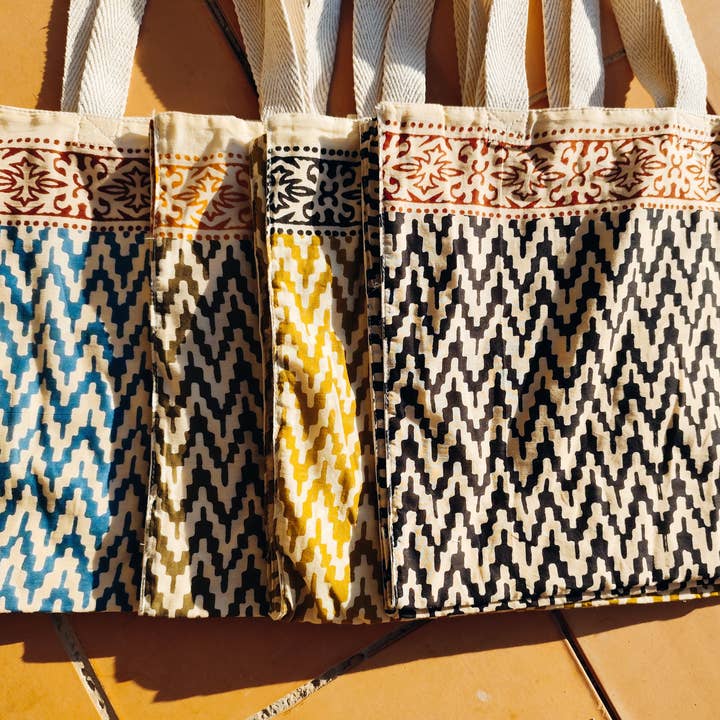 Maya Mallorca - Wholesale Tote Bag - Women's - BLOCK PRINT COTTON BAGS PACK VALLDEMOSA COLLECTION0