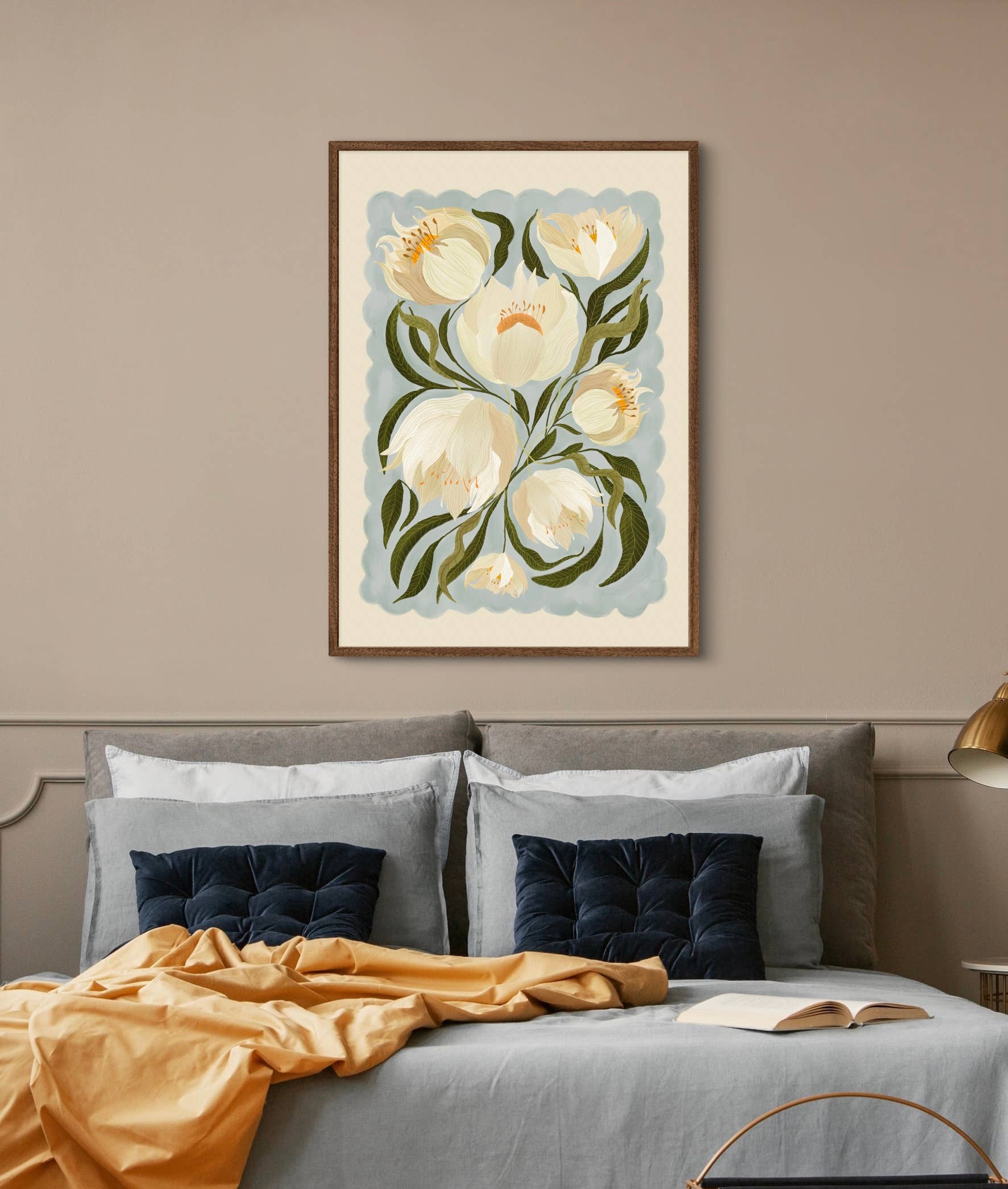 Kate Fox Design – Großhandel Kunstdruck – Weiße Pfingstrose, Kunstdruck, neutraler Druck, handgezeichnet, skurril2