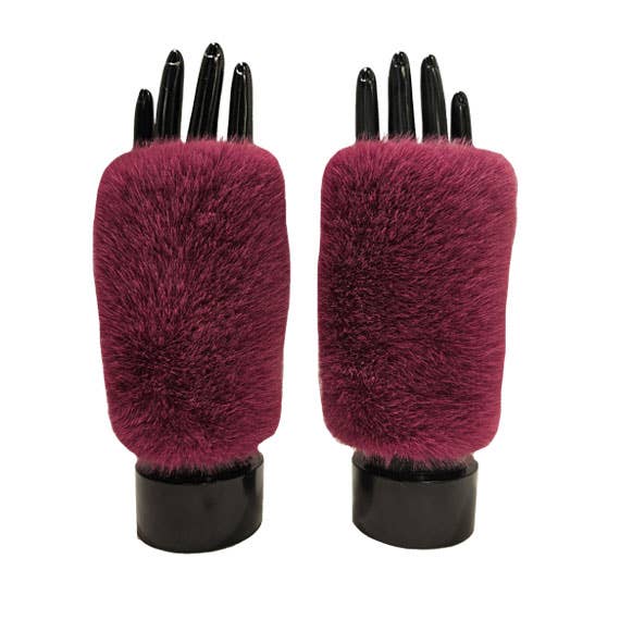 Access by Mediterranean Concepts – Engroshandel Handsker - Dame – Fingerløse vanter i imiteret pels med ruskindsgreb8