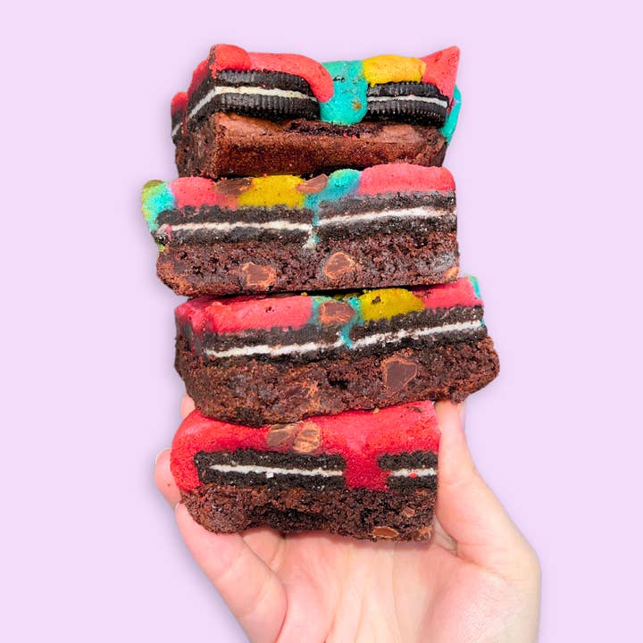 Easter-Hued Brookie Squares - 15 brookies per box for wholesale by Baked in Color