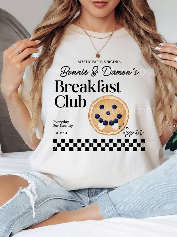 TheKingShirt - Wholesale Graphic Sweatshirt - Women's - Mystic Falls Breakfast Club Tee - Vampire Diaries Merch0
