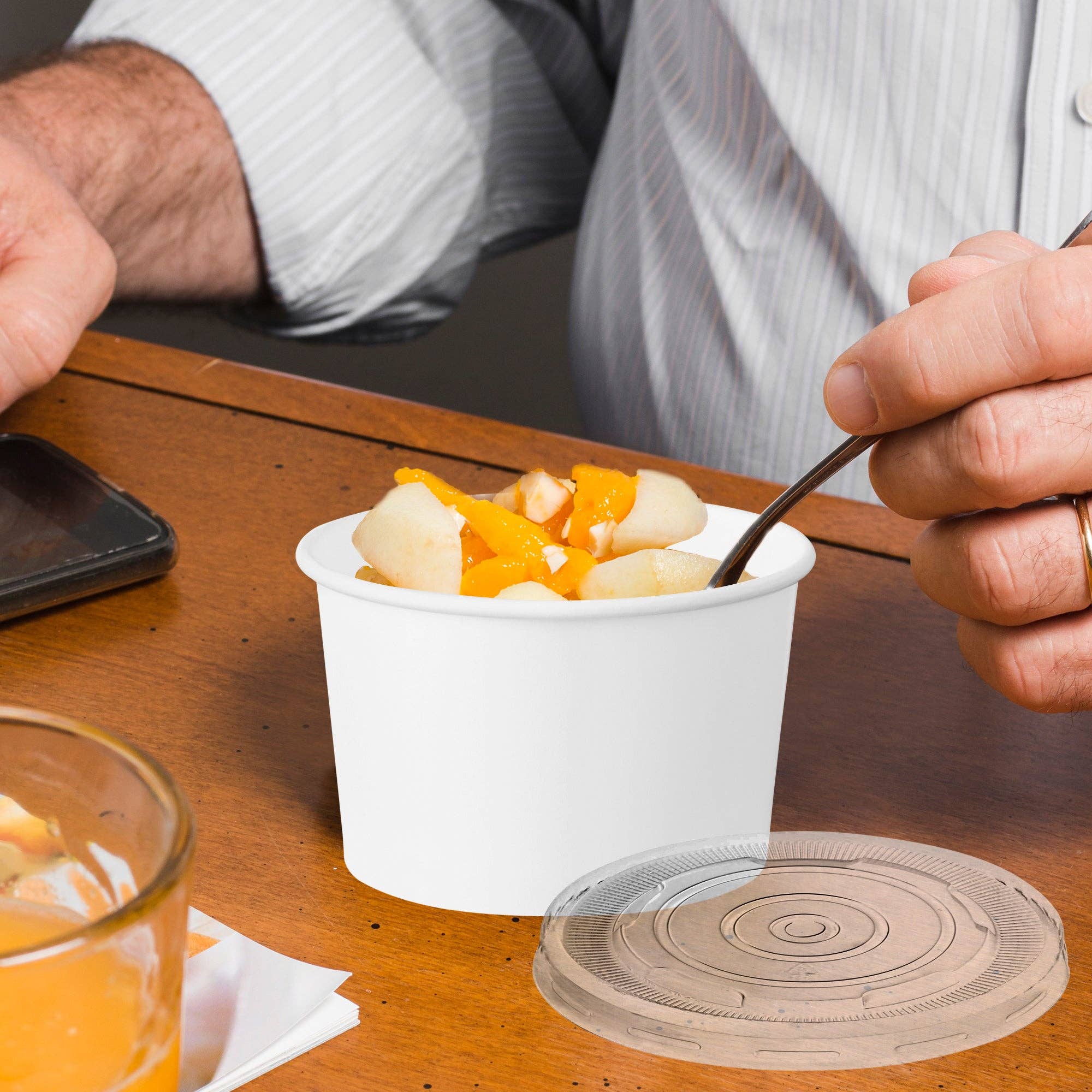 Smarty had a Party – Großhandel Einwegbecher – 12 oz squat Papier-Suppenschalen mit Deckeln - 50 Sets5