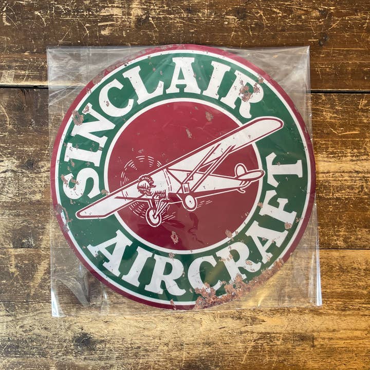 The British Metal Signs Company - Vendita all'ingrosso Cartelli - Targa in metallo Sinclair Aircraft Garage Circle2