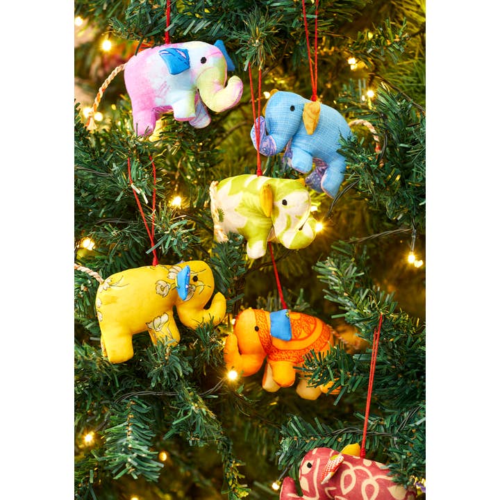 Namaste - Wholesale Ornament - Recycled Sari Decoration - Elephant2