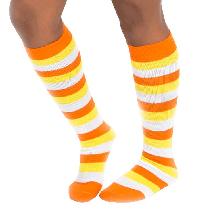 Candy Corn Striped Socks for wholesale by Chrissy's Socks