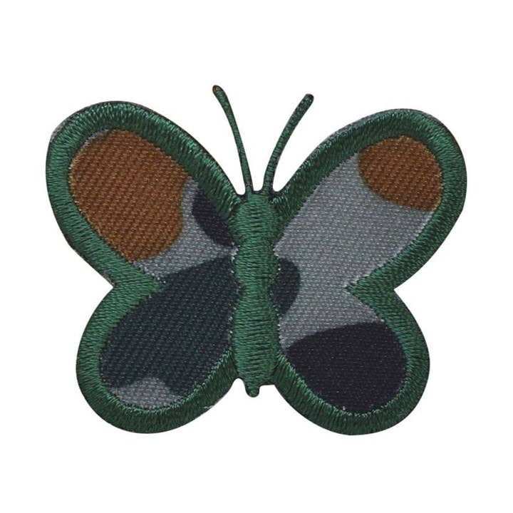 Camo Butterfly - Iron on Applique - Embroidered Patch for wholesale by Wholesale Applique