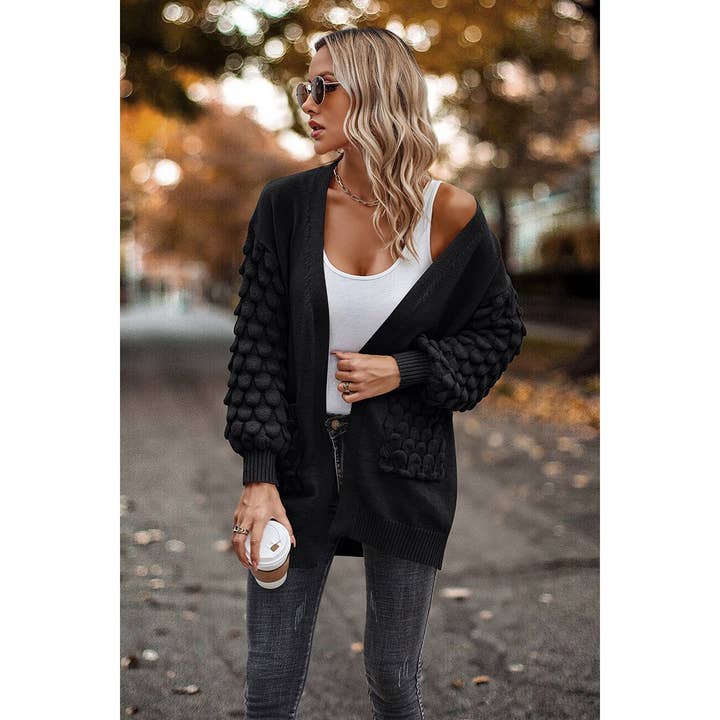 Supreme Fashion - Vendita all'ingrosso Cardigan - Donna - Cardigan in tinta unita con doppia tasca e spalla bassa