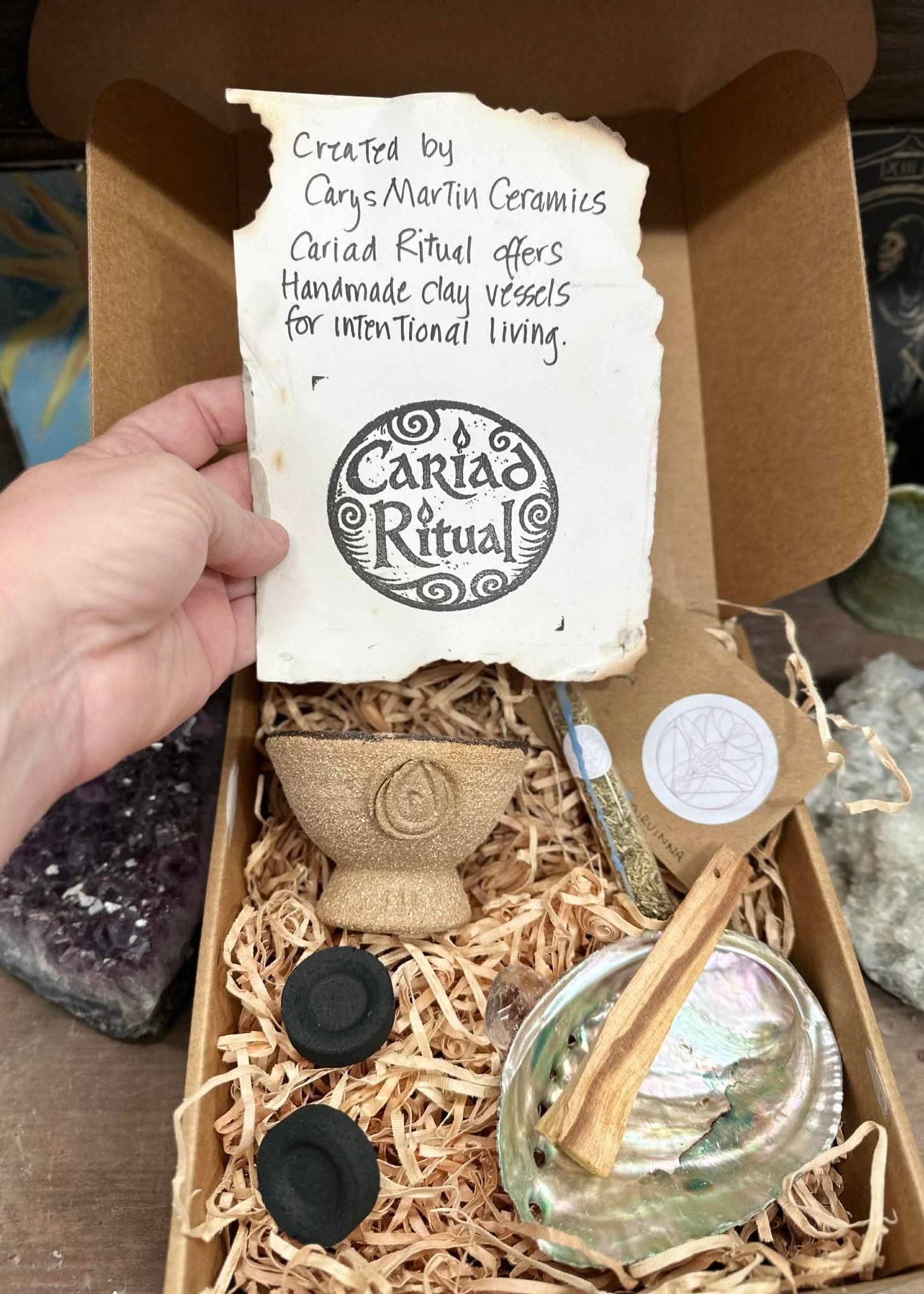 Carys Martin Ceramics - Wholesale Meditation Supplies - Cariad Ritial Kit - Cleanse1