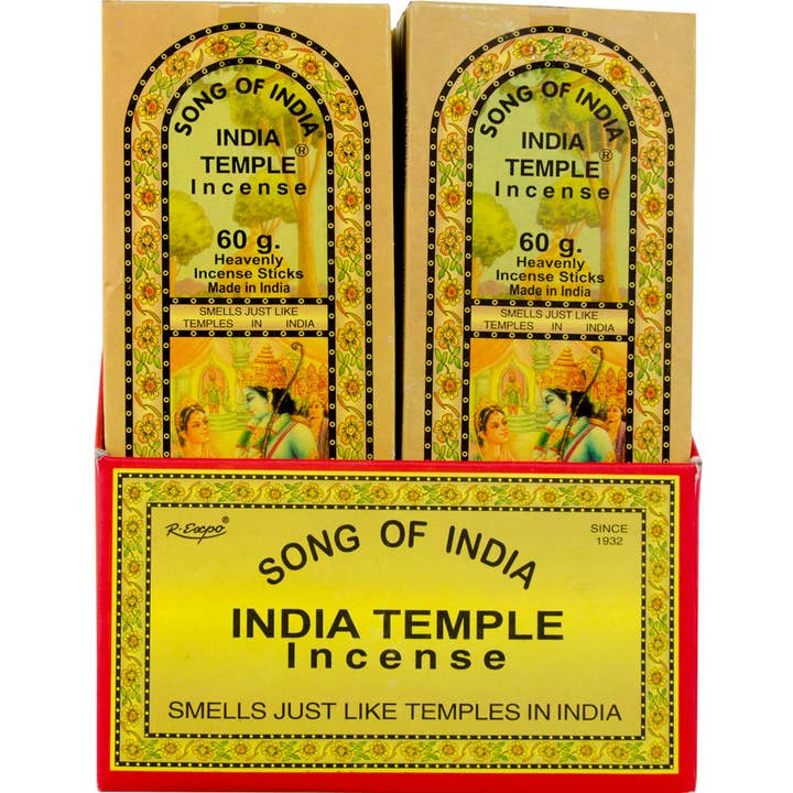 India Temple Wierookdisplay 60 Gr (Pak van 18) voor wholesale door Kheops International