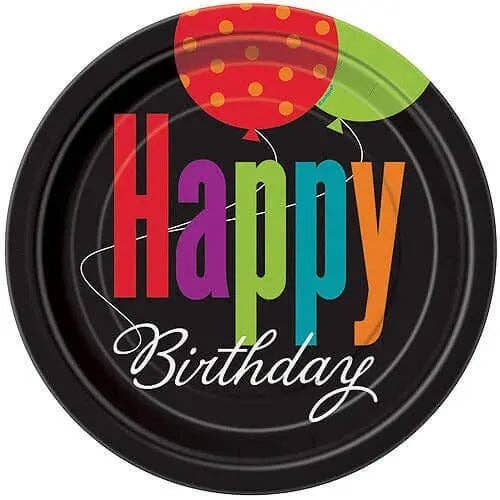 Party Expo, LLC – wholesale Disposable plate – 7" Happy Birthday Cheer Paper Dessert Plates (8ct)0