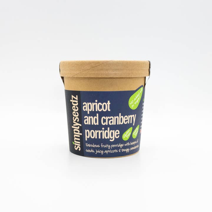 Simplyseedz - Wholesale Breakfast Cereal - Quick Porridge (9 x 60g Pots) Apricot & Cranberry2