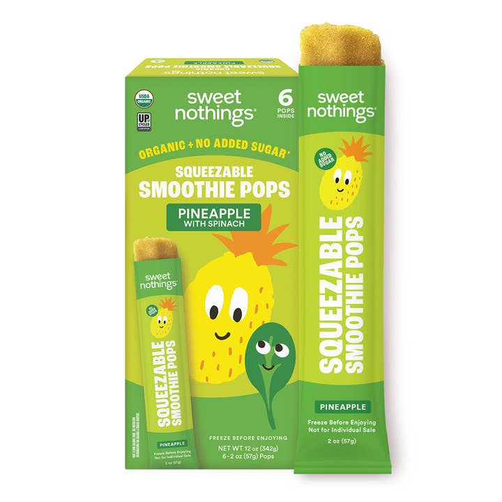 Pineapple Spinach Smoothie Pops – Organic Fruit Popsicle for wholesale by Sweet Nothings