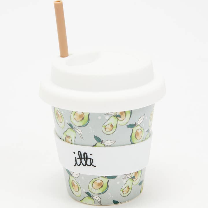 Itti - Wholesale Drinking glass/cup – Kids & Baby - Itti Bamboo Baby Cino Cup + 2 Straws - Avocado3