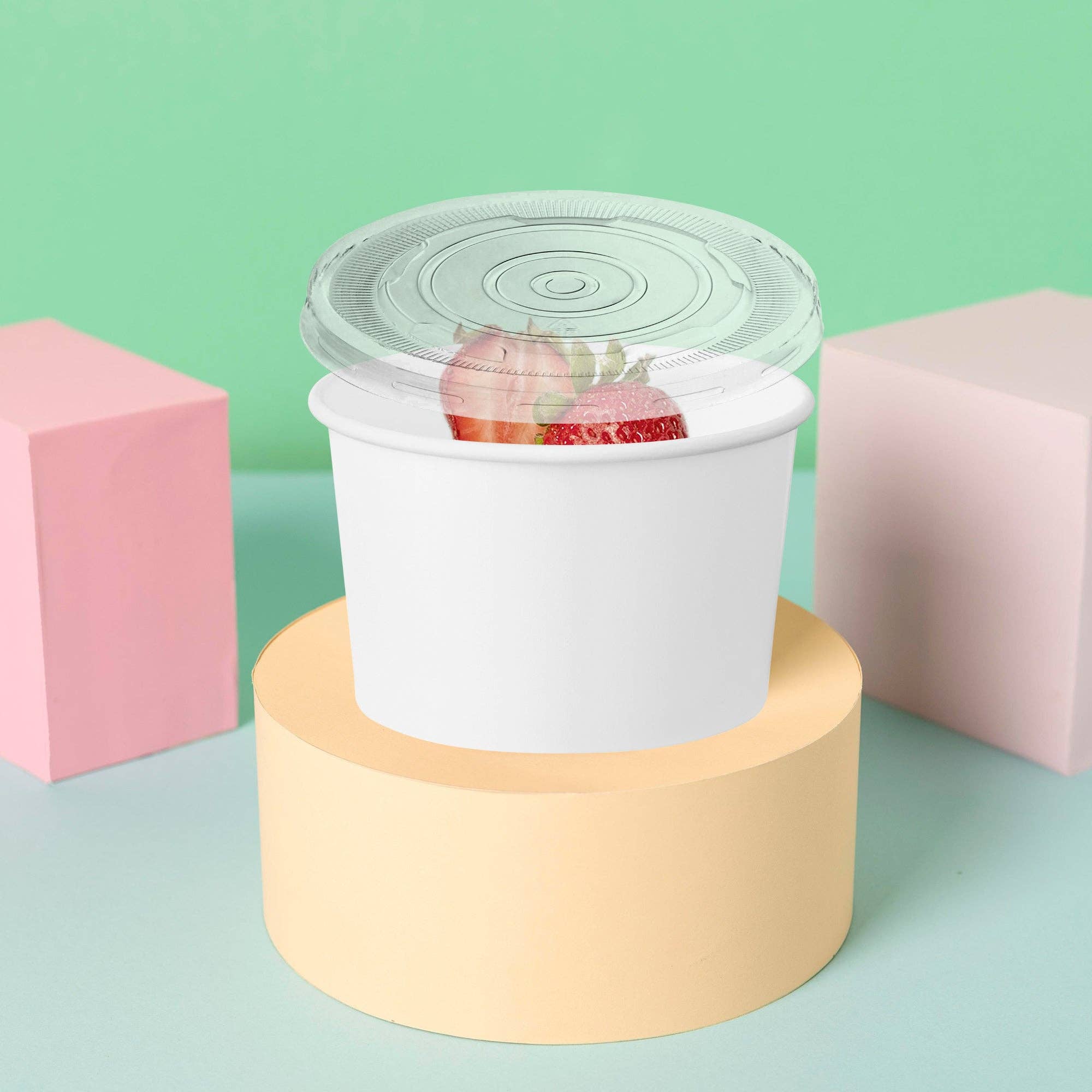 Smarty had a Party - Wholesale Disposable cup - Lids for Squat Paper Soup Cups - 1000 pcs5