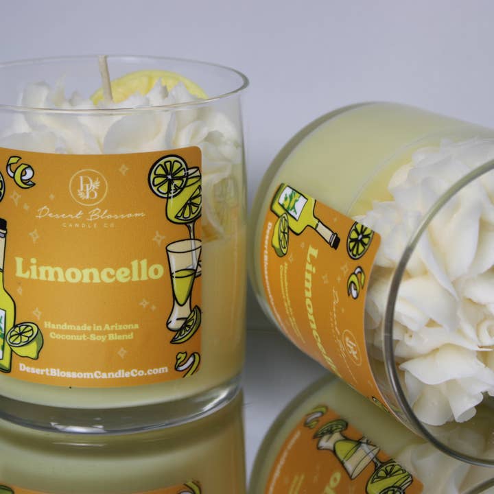 Limoncello Dessert Candle Handmade Lemon Cream Scent for wholesale by Desert Blossom Candle Company