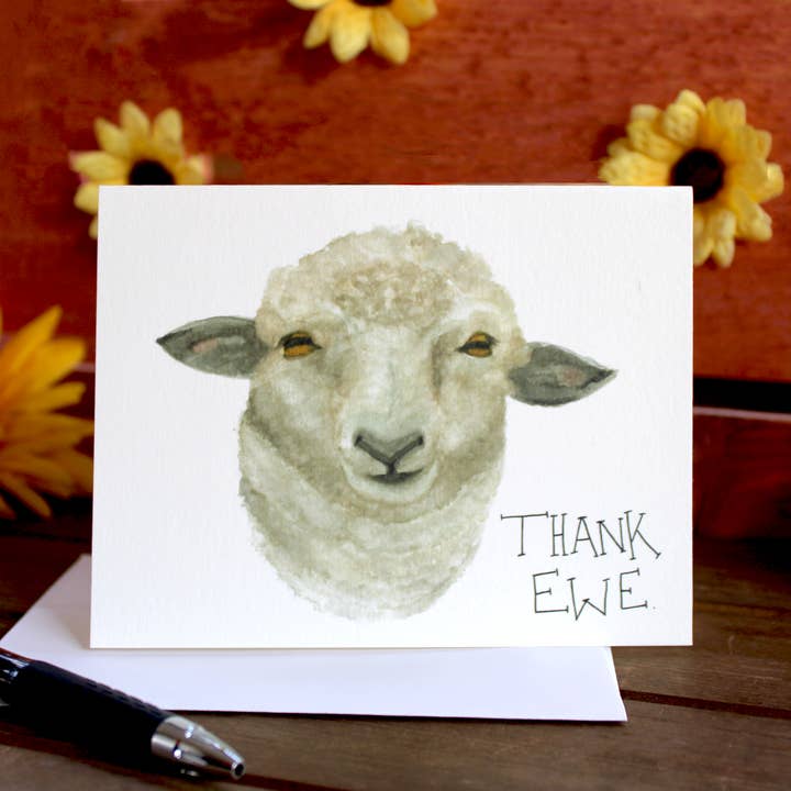 Thank Ewe Sheep Card for wholesale by Nature Notes, LLC