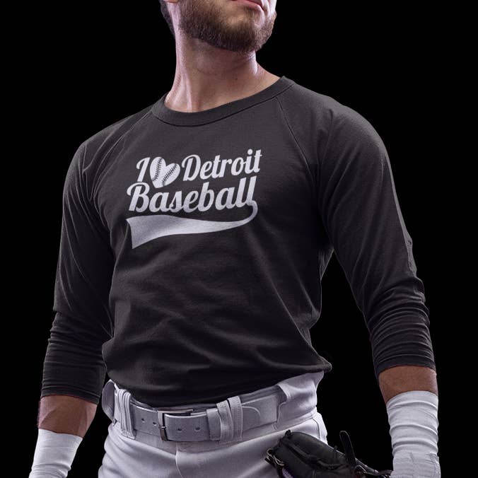 Jeg elsker Detroit Baseball Unisex Langærmet Skjorte for engroshandel hos inspire