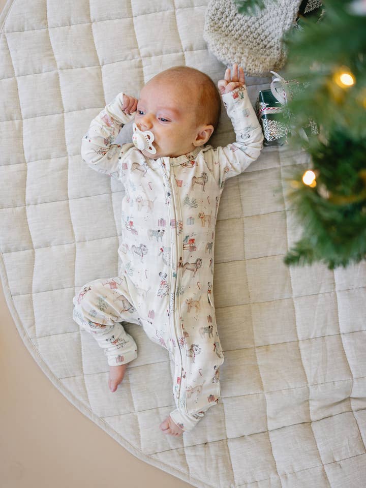 Santa Paws Bamboo Zippy Pajamas for wholesale by Little Joy Co.
